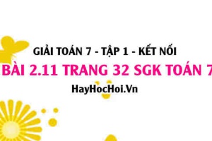Giải bài 2.11 trang 32 Toán 7 Tập 1 SGK Kết nối tri thức